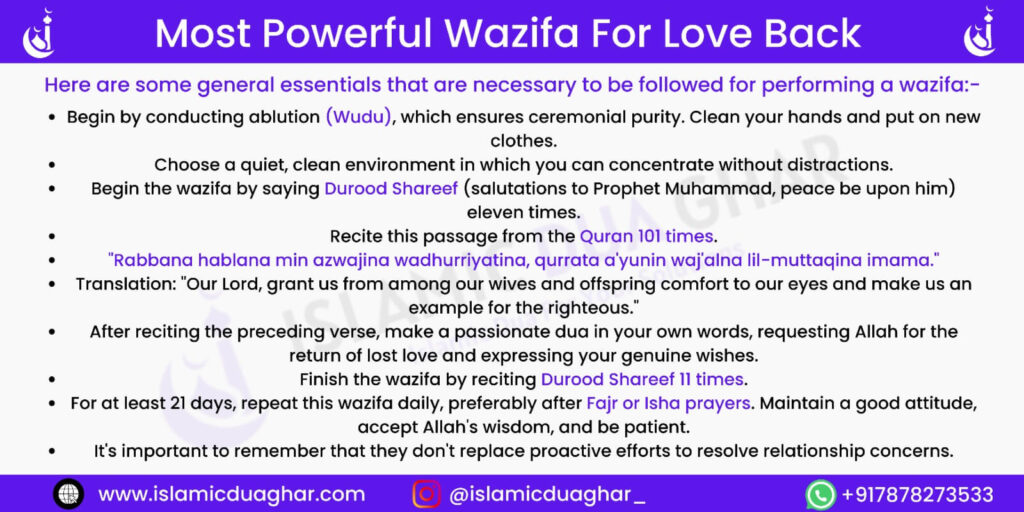 Wazifa For Love Back