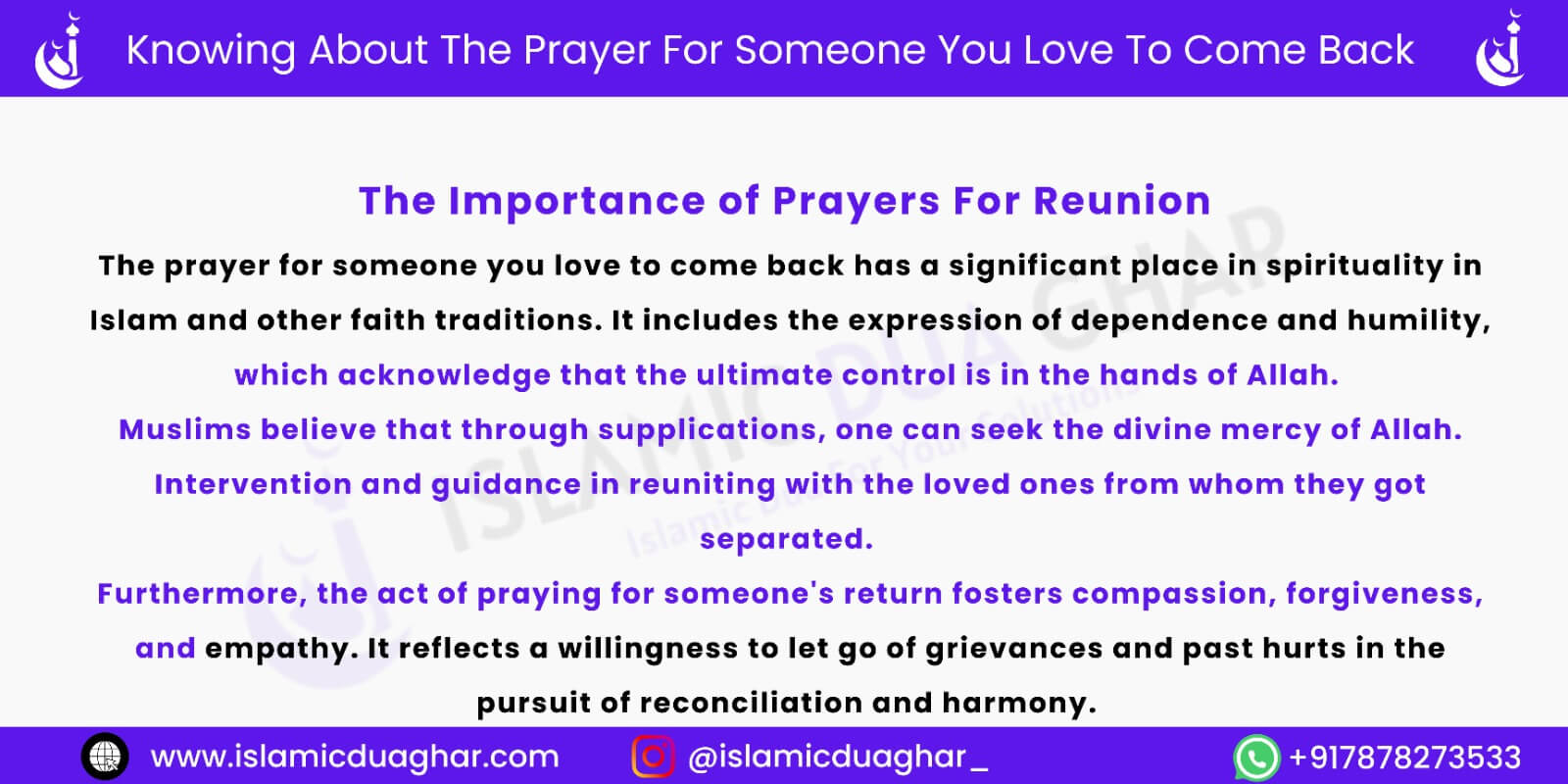 Prayer For Someone You Love To Come Back